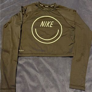 Nike Kids Black Rashguard with Yellow Logo